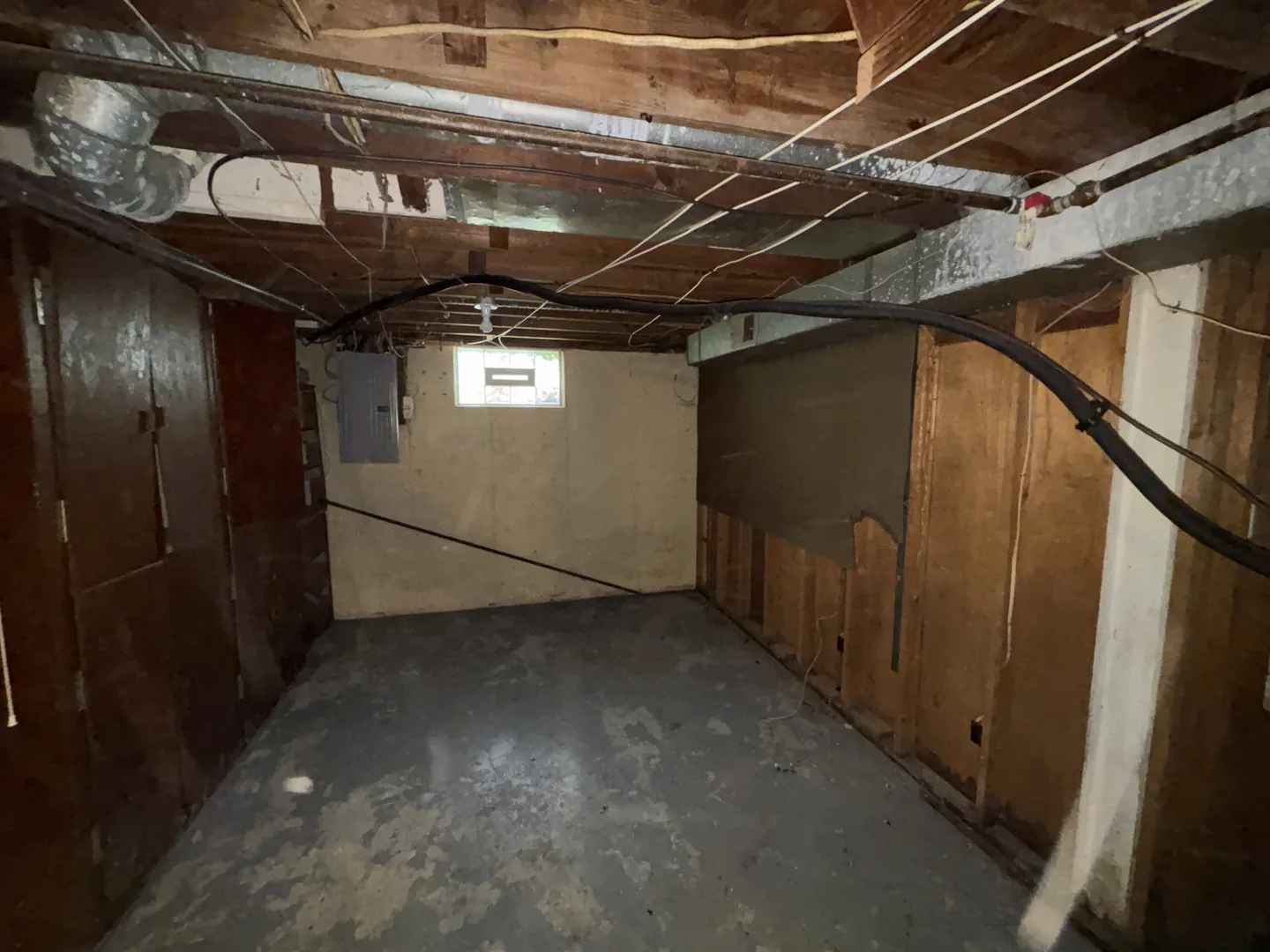 The same basement storage area cleared after the property cleanout