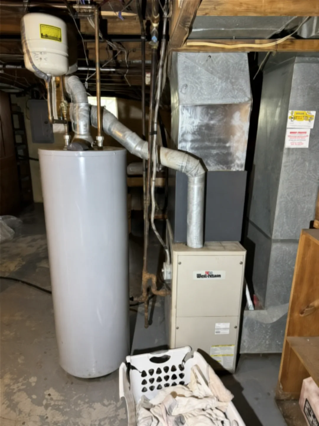 Utility area before a One Foot Forward property cleanout
